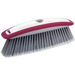 t.b.t. Spazzola manuale per la pulizia, setole grigie, corpo bianco-rosso.