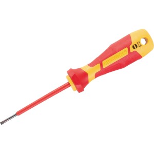 Cacciavite LUX VDE Professional SL 2,5 mm con manico rosso-giallo e lama piatta.