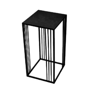 Colonna decorativa t.b.t. in metallo nero per vasi e piante.