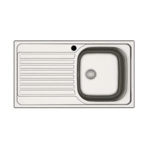 Lavello in acciaio inox con gocciolatoio.