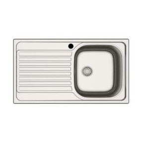 Lavello Incasso Acciaio Inox 86x50 Cm Con Gocciolatoio Sx