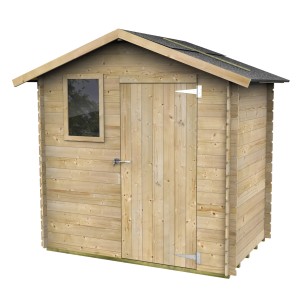 Casetta in legno Bh16 Ortensia, 198x130 cm, con porta e finestra. Ideale come casetta da giardino o ripostiglio attrezzi.