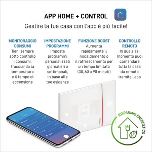 t.b.t. per controllo tramite app. Termostato digitale con smartphone.