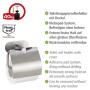 Wenko Porta carta igienica Orea Matt con coperchio, acciaio inox, per montaggio a parete senza forare.