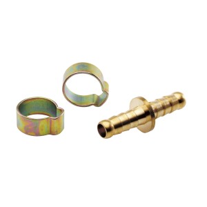 t.b.t. per compressori: connettore in ottone con due fascette stringitubo.