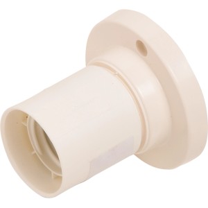 Portalampada E27 bianca in plastica per montaggio a parete e a soffitto.