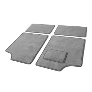 Set di tappetini in velluto OBI, 4 pezzi, grigio. Tappetini auto per sedili anteriori e posteriori.