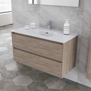 Mobile bagno base lavabo sospesa  Ness 101 2/C natural gray 101x46 cm