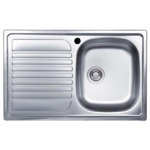 Lavello da incasso 1 vasca dx 79 cm inox