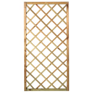 Grigliato in legno per giardino con design quadrato.