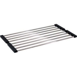 Scolapiatti avvolgibile Idrostile 384x12 mm acciaio spazzolato