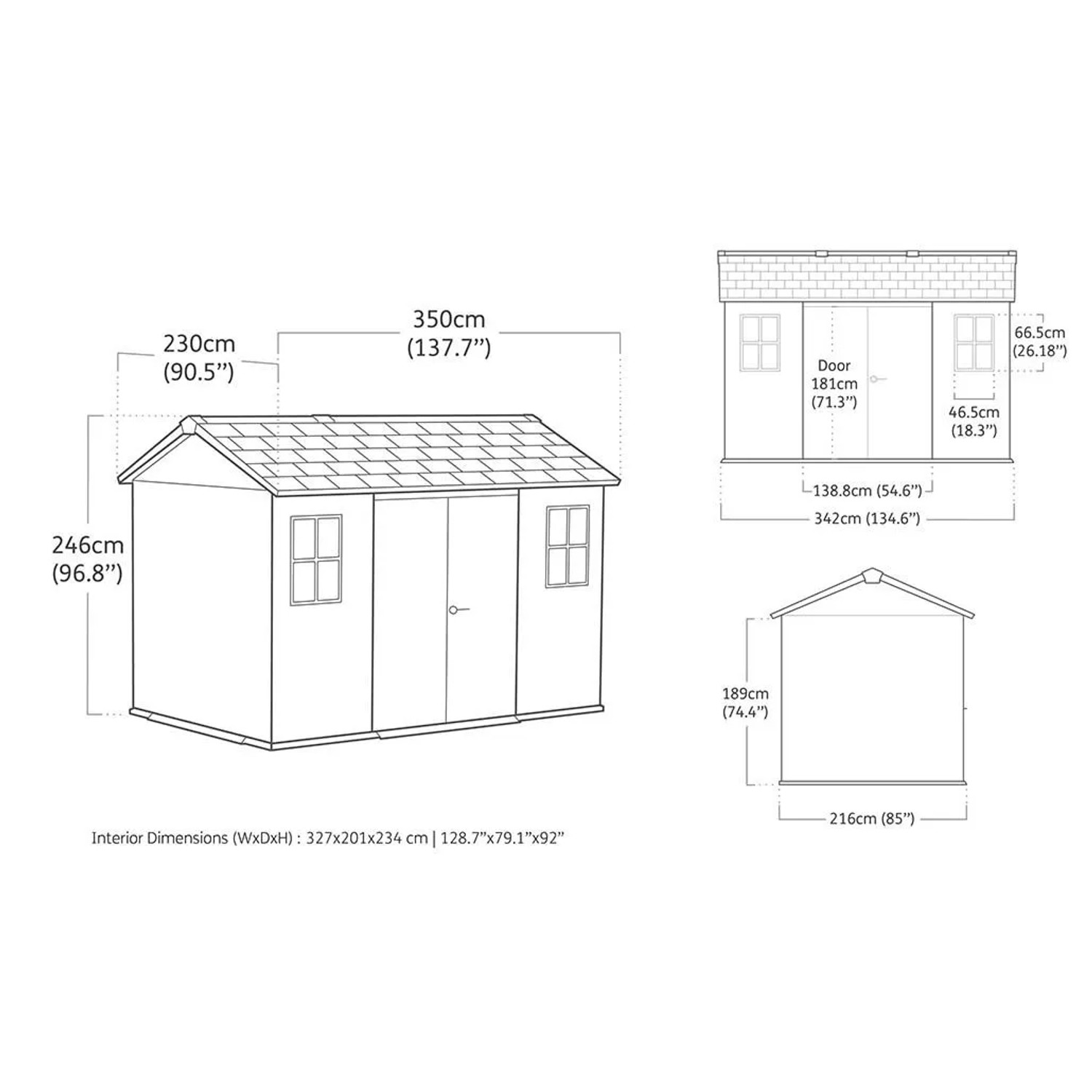Casetta da giardino in plastica Keter Apex sp.20 mm marrone scuro 6,8 m²_4