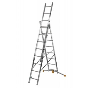 Scala multifunzione in alluminio, utilizzabile come scala d'appoggio, a cavalletto o per scale.