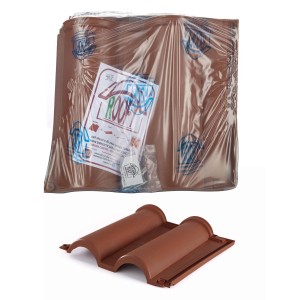 Tegole marroni t.b.t., confezionate e singole, per copertura tetti.