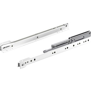 Guide a rulli ad estrazione parziale Hettich, 350 mm, acciaio verniciato a polvere bianco, 1 pezzo.
