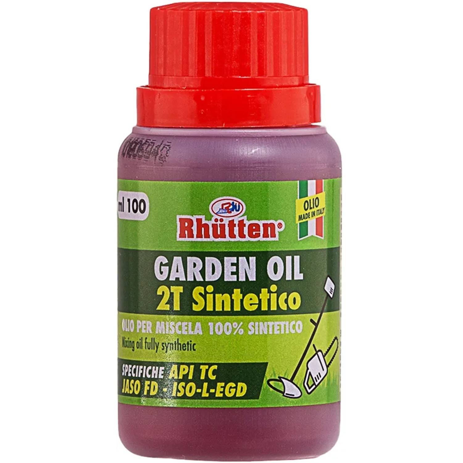 Rhütten Garden Oil 2T Sintetico per decespugliatori e tagliaerba.