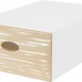 Contenitore/scatola t.b.t. bianco con cassetto beige e foro per maniglia.