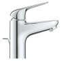 Miscelatore monocomando t.b.t. lucido per lavabo dal design moderno.