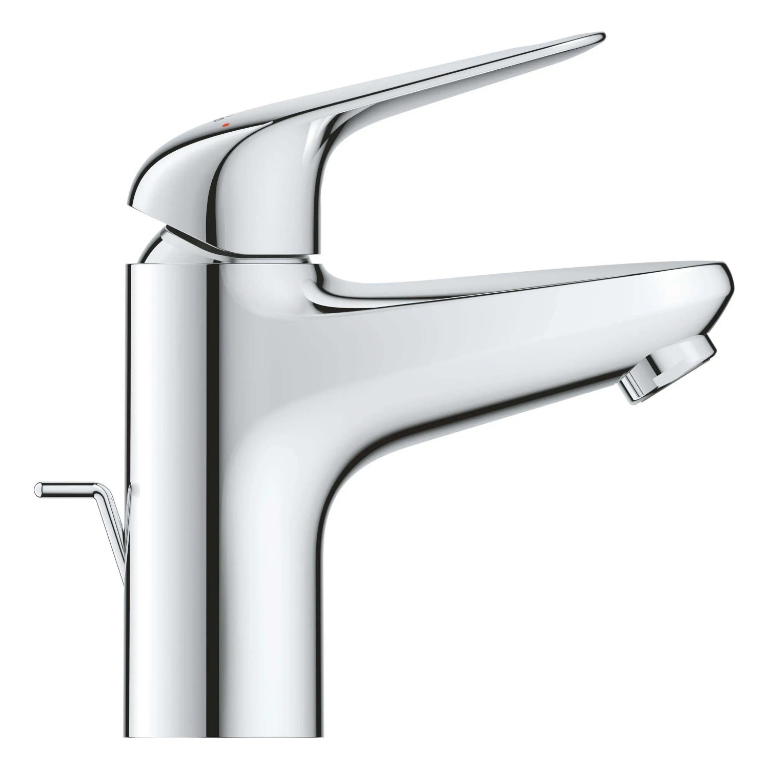 Miscelatore monocomando t.b.t. lucido per lavabo dal design moderno.