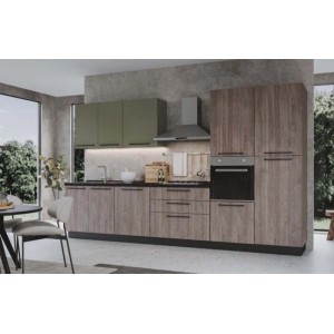 Cucina completa Iris 360 cm dx noce stelvio