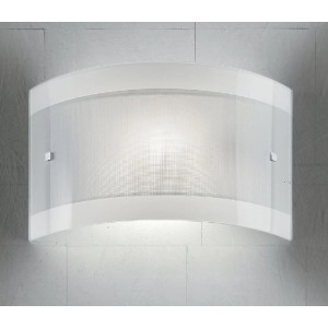 Applique LED moderna con paralume curvo bianco per illuminazione d'atmosfera.