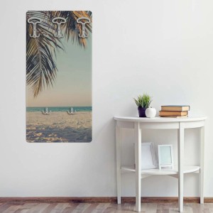 Appendiabiti t.b.t. con motivo spiaggia. Pratico appendiabiti da parete per ingresso o bagno.