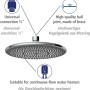 Dettaglio del soffione doccia a pioggia del sistema doccia Wenko Watersaving Chrome, adatto per scaldabagni istantanei.