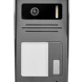 Citofono t.b.t. grigio con telecamera e campanello per l'ingresso di casa.