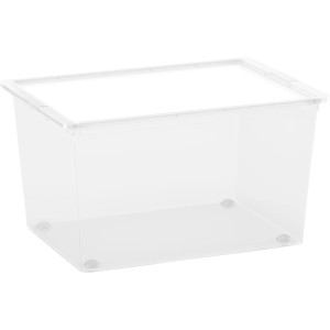 Contenitore trasparente KIS C XL con coperchio e 4 ruote.
