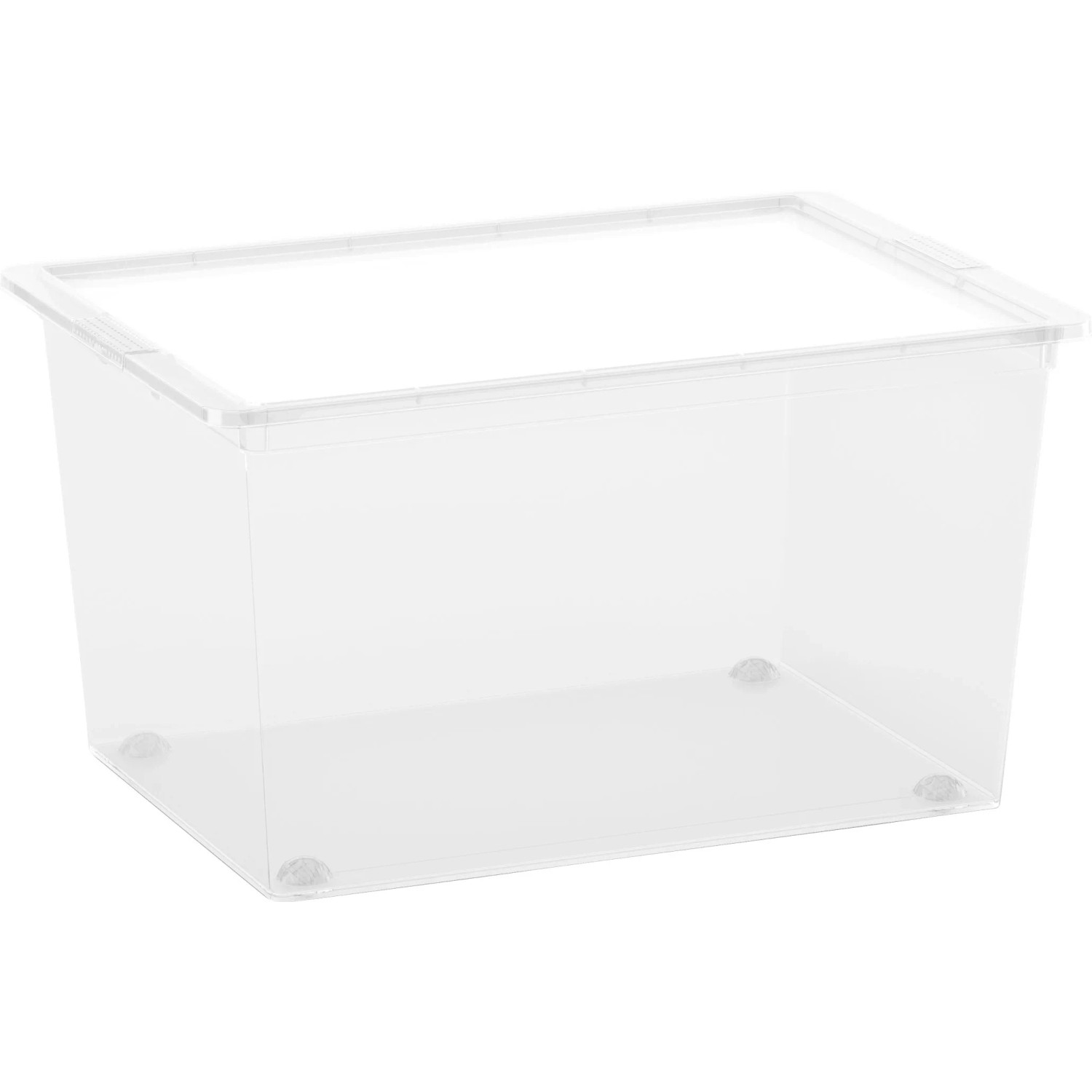 Contenitore trasparente KIS C XL con coperchio e 4 ruote.