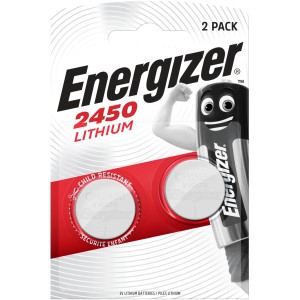 Energizer CR2450 pila a bottone al litio, confezione da 2 per dispositivi elettronici.