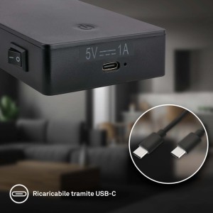 Luce da lettura a LED dimmer touch 200 lm 2W luce calda nero