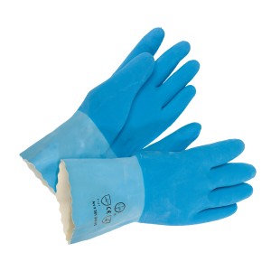 Guanti da piastrellista LUX taglia 10, guanti da lavoro blu con rivestimento in lattice naturale.