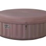 Vasca idromassaggio gonfiabile Lay-Z-Spa rotonda marrone con copertura. Piscina gonfiabile per il giardino.