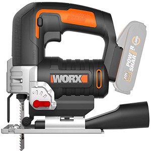 Seghetto alternativo a batteria Worx WX543.9 PowerShare 20 V Solo, seghetto alternativo a batteria nero/argento/arancione.