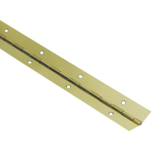 Cerniera a nastro Hettich, 1200 mm, acciaio ottonato, per mobili e sportelli.