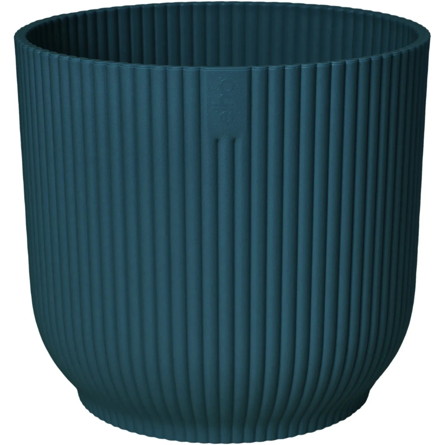 Vaso per fiori Elho Vibes Fold, Ø 16 cm, blu intenso, texture a coste, ideale per piante da interno.