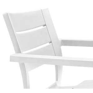 Sedia da giardino senza cuscino con braccioli Julie bianco