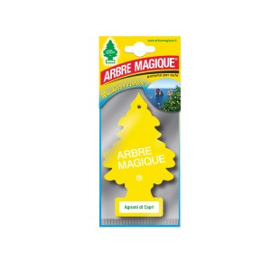 Profumatore per auto 'Arbre Magique' giallo con profumo di agrumi. Cura dell'auto.