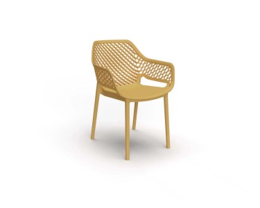 Poltrona da giardino senza cuscino Aria in polipropilene gialla