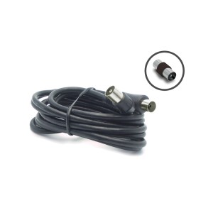 Cavo antenna nero con connettori coassiali per accessori video.