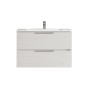 Mobile bagno t.b.t. grigio con due cassetti e lavabo da appoggio.