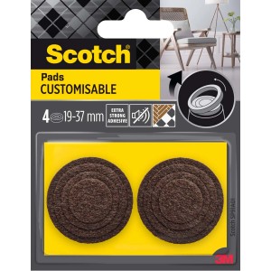 Scotch Feltrini, marroni, 4 pezzi, 19-37mm, per mobili e pavimenti