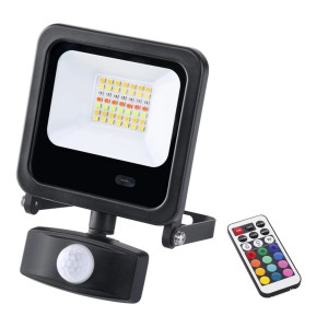 Torce t.b.t. nera con sensore di movimento e telecomando.