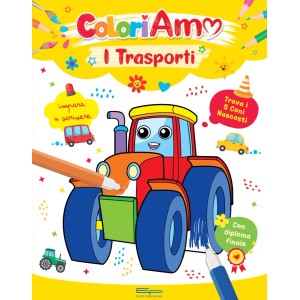 Album Coloriamo i Trasporti 32 pagine con giochi e diploma finale