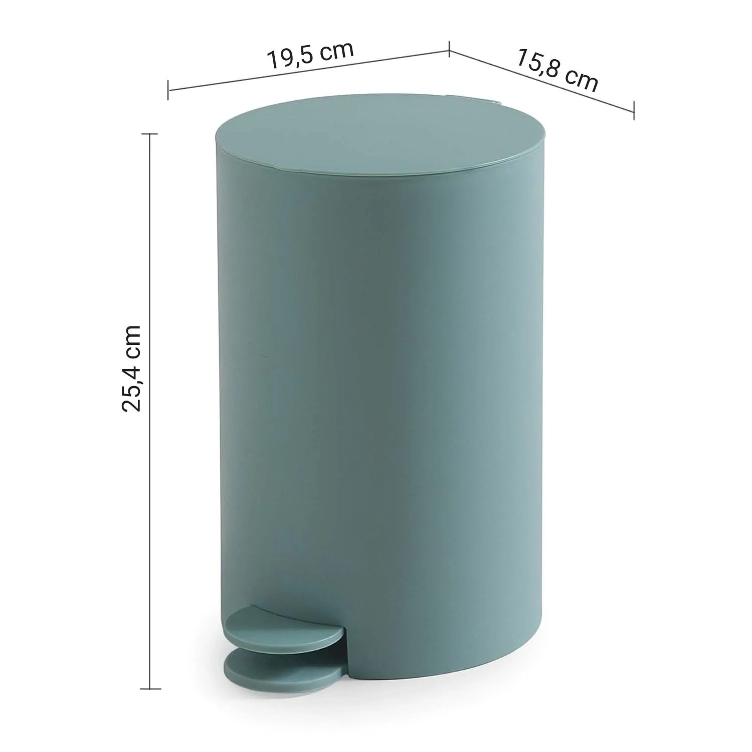 Portarifiuti Sharon in resine termoplastiche 3 lt azzurro polvere matt_2