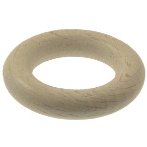 Anello in legno naturale per binari per tende.
