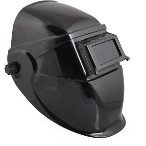 Maschera da saldatura nera per lavori di saldatura, accessorio per saldatrice.