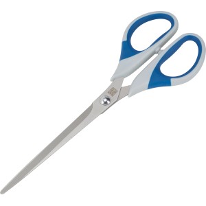 Forbici universali LUX Professional, 176 mm, con manici blu-grigi.