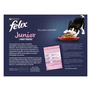 Cibo umido per gatti FELIX® Le Ghiottonerie™ Junior manzo/pollo 12x85 g